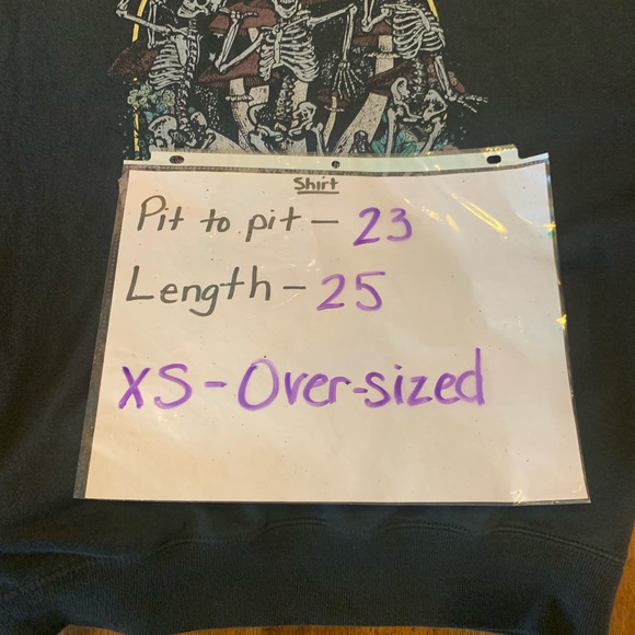 Mighty Fine sweatshirt X-Small Dancing Skeletons Black Oversized Halloween - Picture 5 of 7